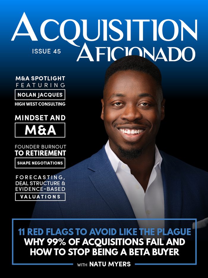 Acquisition Aficionado magazine, issue 45, cover featuring Natu Myers